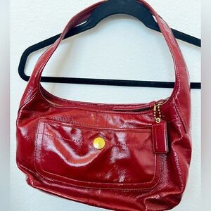 Red Patent Leather Coach Bag